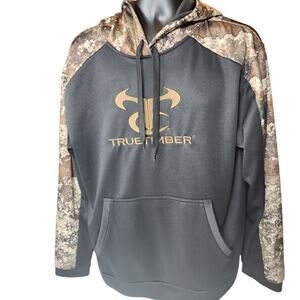TrueTimber Hoodie Men Large Camo Pullover Strata Fleece Lined Hunting Sweatshirt